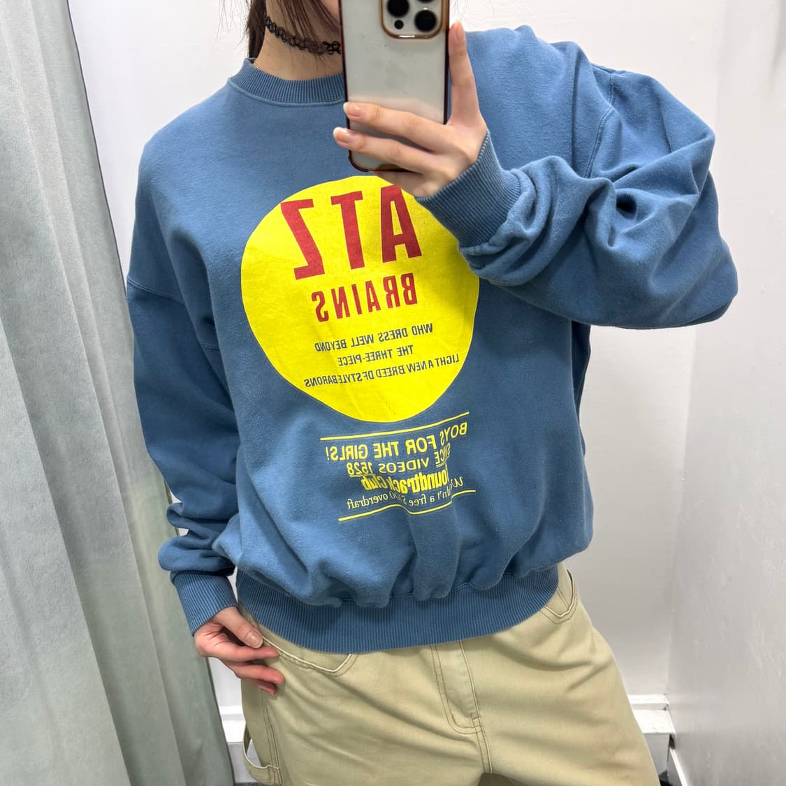 Tabloid 블루 프린팅 스웻셔츠 상품이미지2