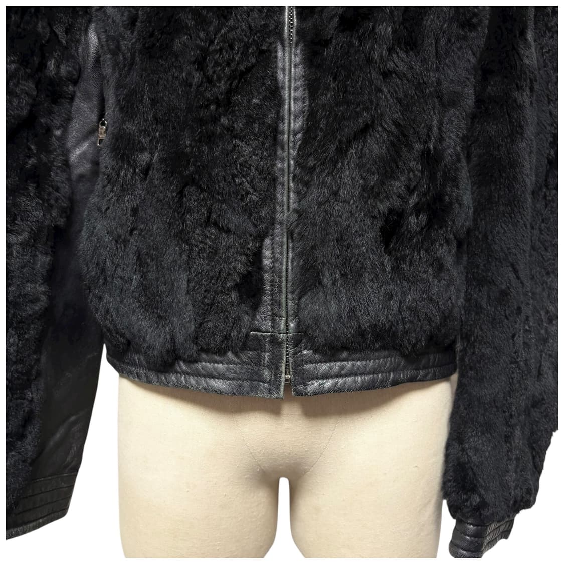 3684 양가죽 토끼털 블랙 퍼자켓 상품이미지3