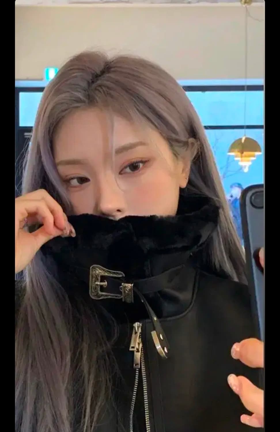 364d_ 박규언 뮨 웨스턴 무스탕 블랙 배드레스 무스탕 상품이미지1