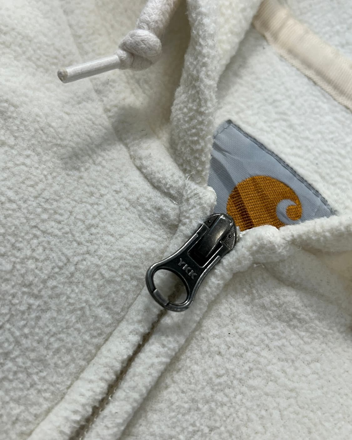 칼하트 아이보리 후드 플리스 집업  상품이미지5