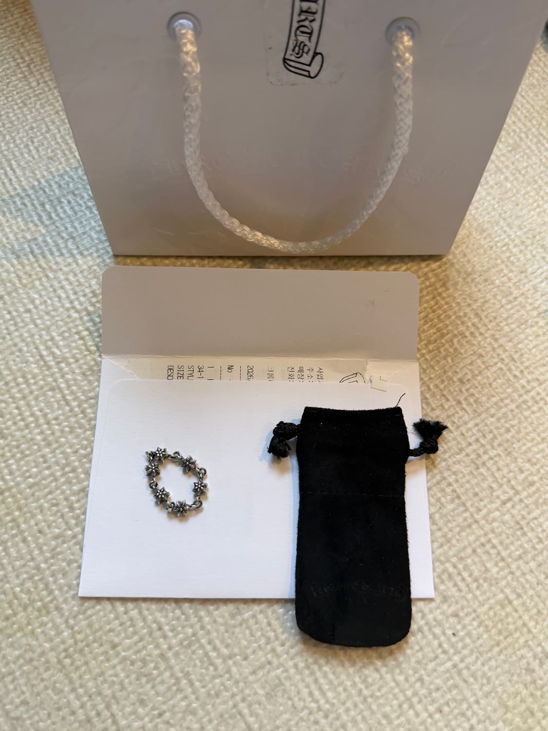 [L] 크롬하츠 타이니 스타 링크 링  새상품 풀구성 상품이미지2