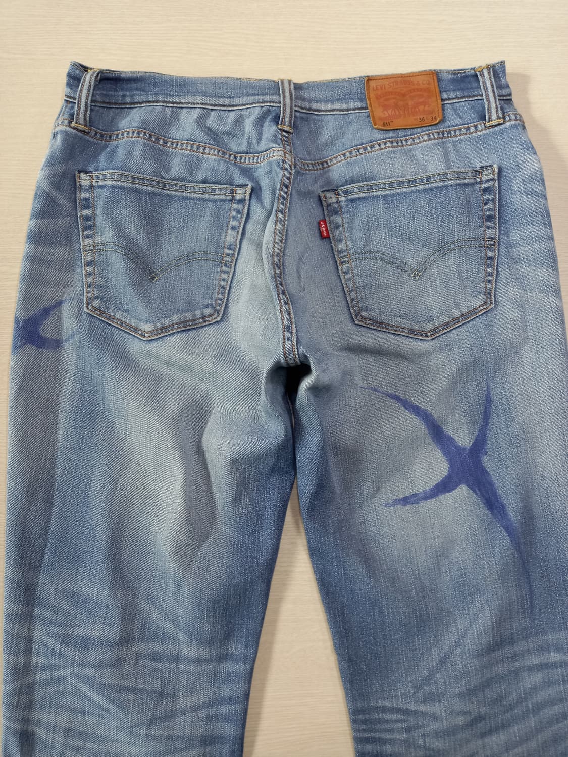 36 리바이스511 워싱 스판 슬림일자진 커스텀 36-433 상품이미지4