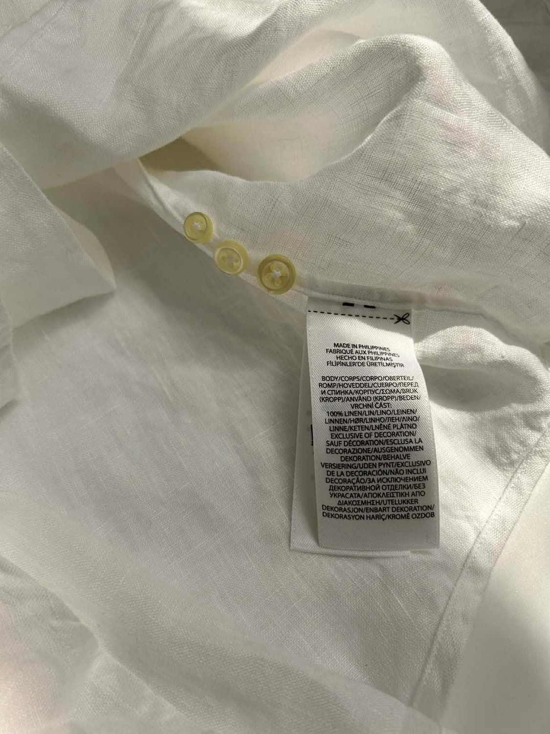 [M] 폴로 랄프로렌 현행QR 린넨 택채 새상품 화이트 셔츠 상품이미지4