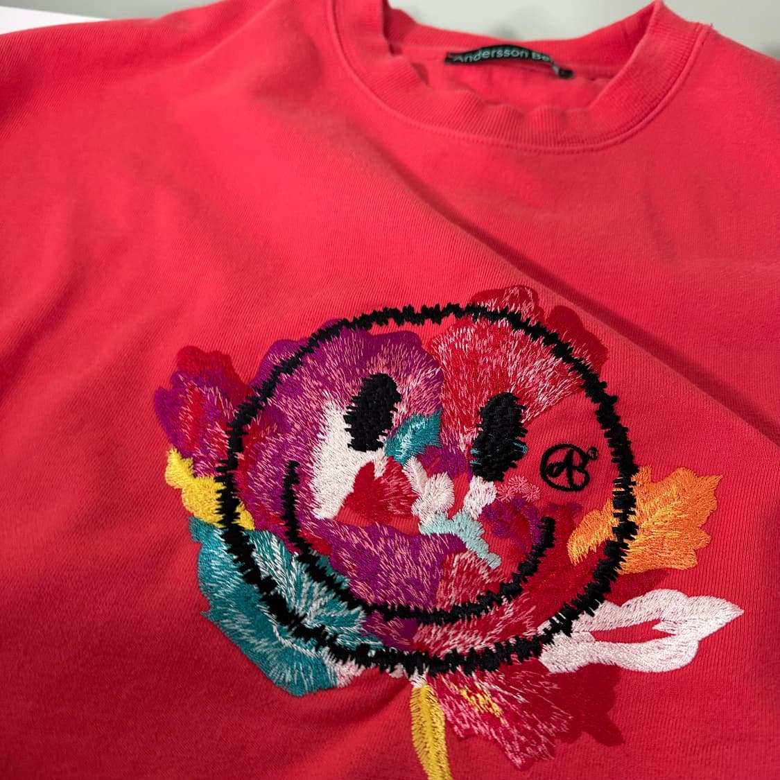 95 S 앤더슨벨 코랄 플라워스마일리 자수로고 스웻셔츠 맨투맨 상품이미지3