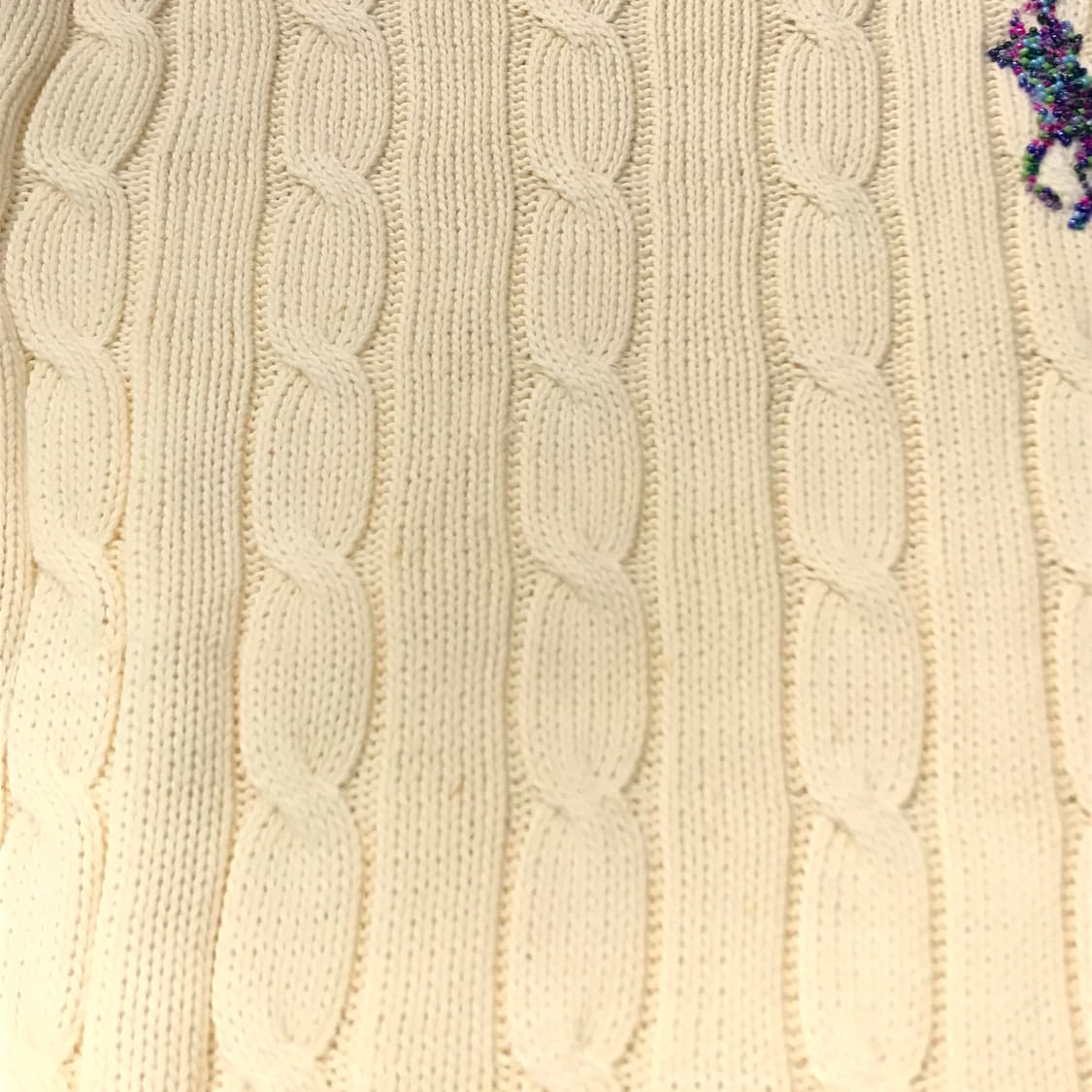 폴로랄프로렌 아이보리 코튼 케이블 니트 여성 44  상품이미지4