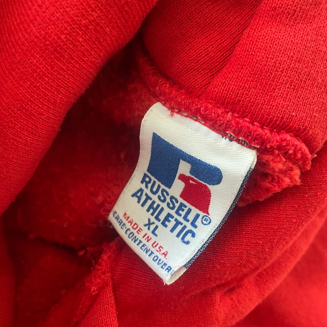 빈티지  러셀 애슬레틱 후드 레드(track화이트)made in usa  상품이미지3