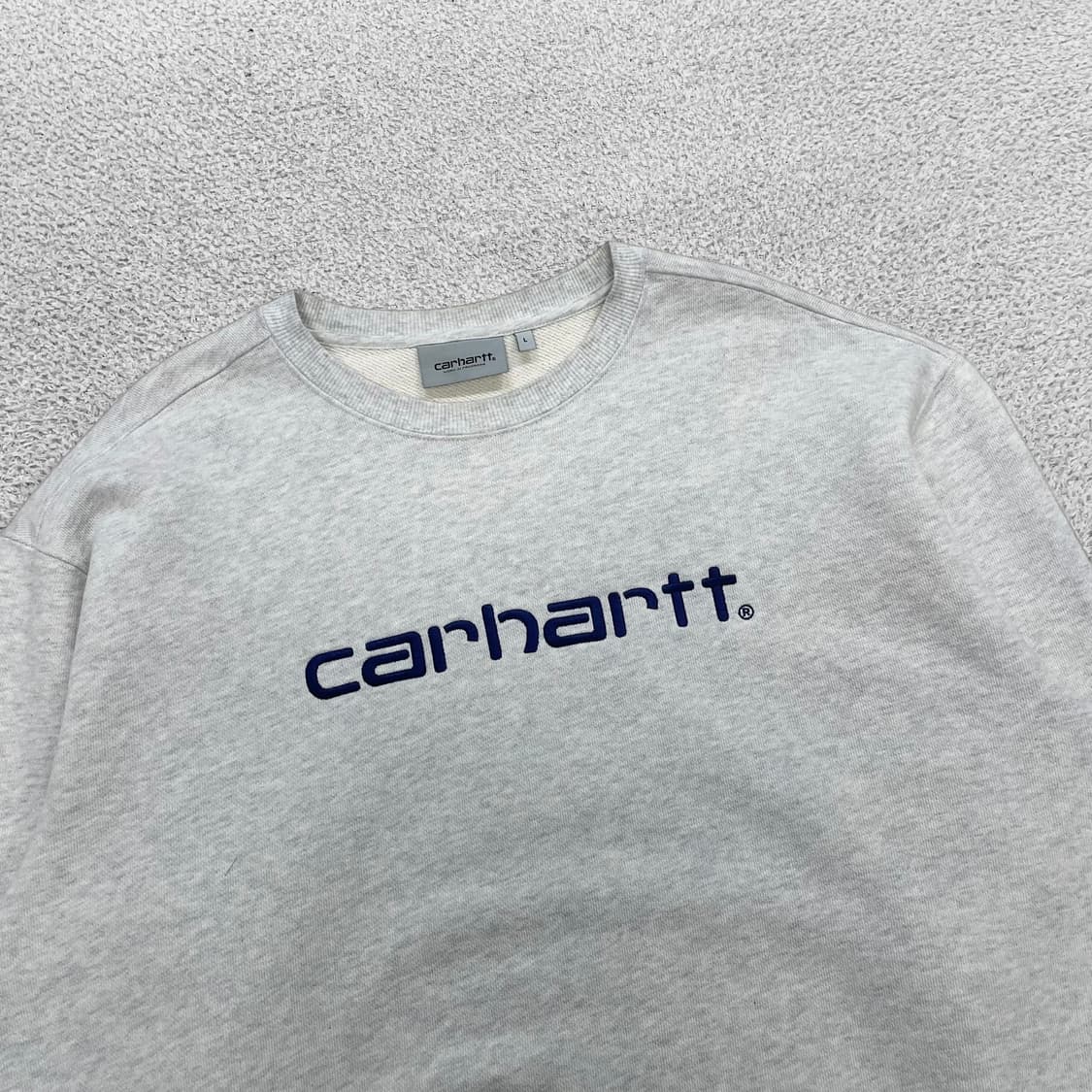 칼하트 Carhartt wip 스펠 자수 로고 맨투맨 라이트그레이 상품이미지2
