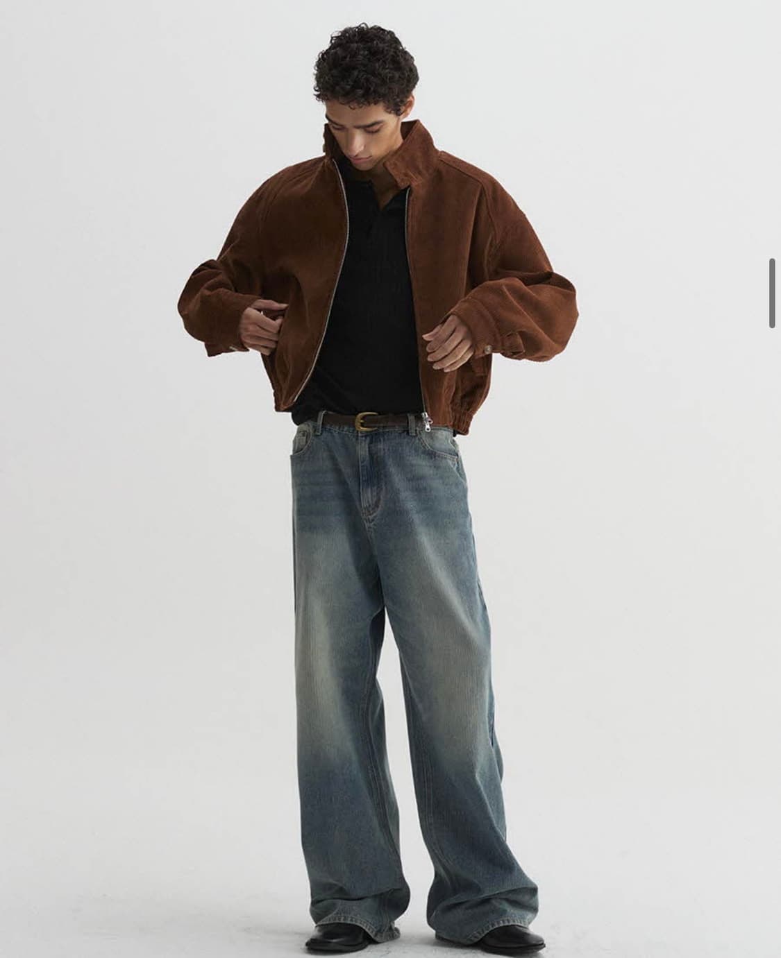 [새상품] DNSR 코듀로이 해링턴 크롭 자켓 브라운 L 상품이미지3