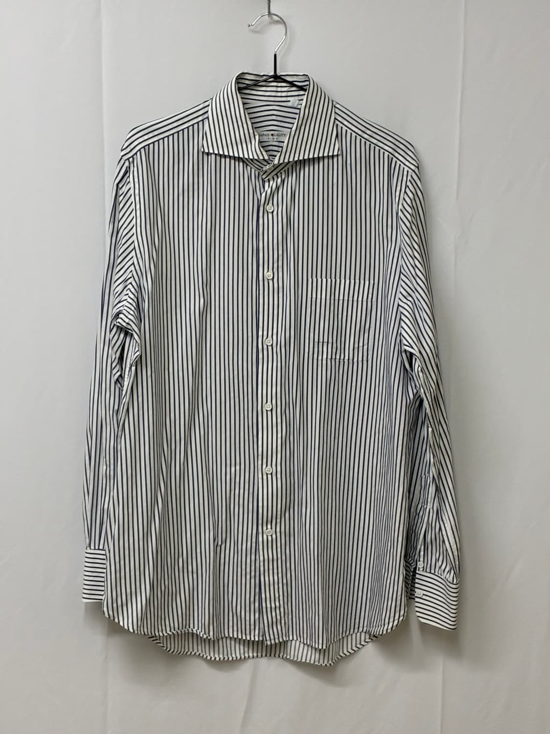japan quality 와이드카라 스트라이프 셔츠 M 상품이미지2
