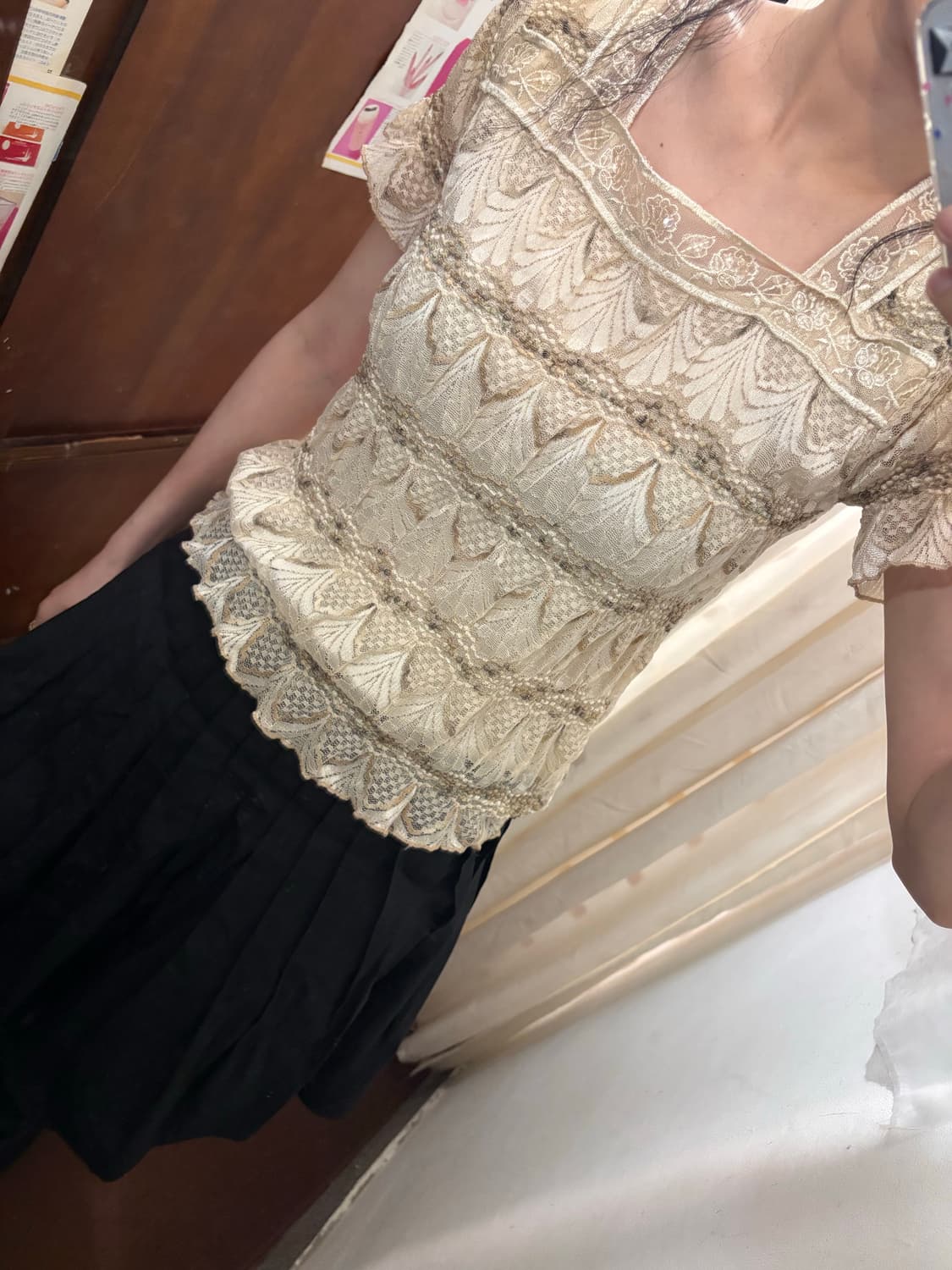 jpn vintage race 1/2  blouse 상품이미지3