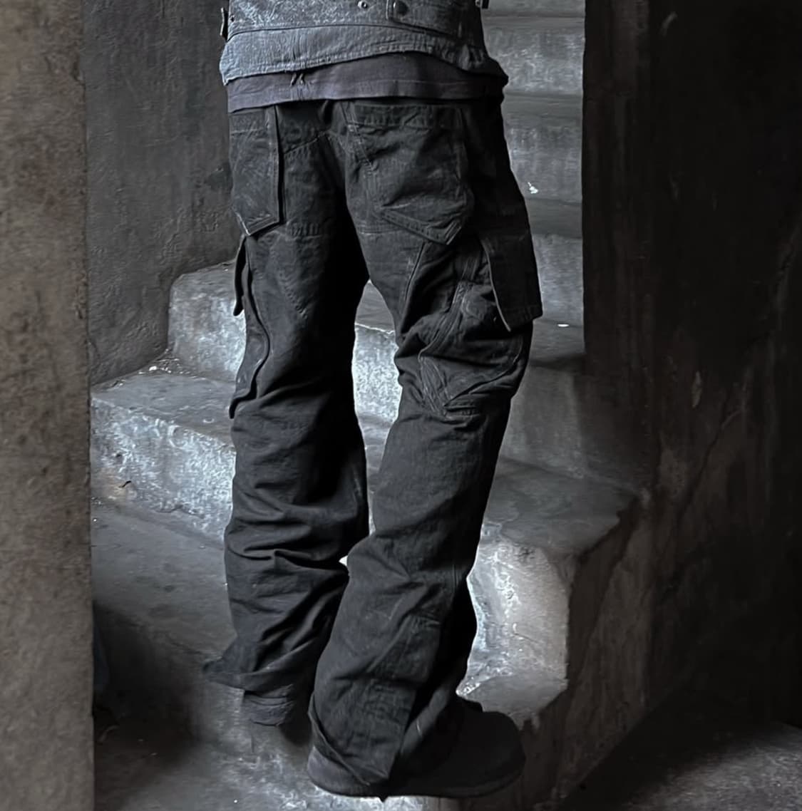 Blackmerle cargo pants slub grey M 상품이미지1