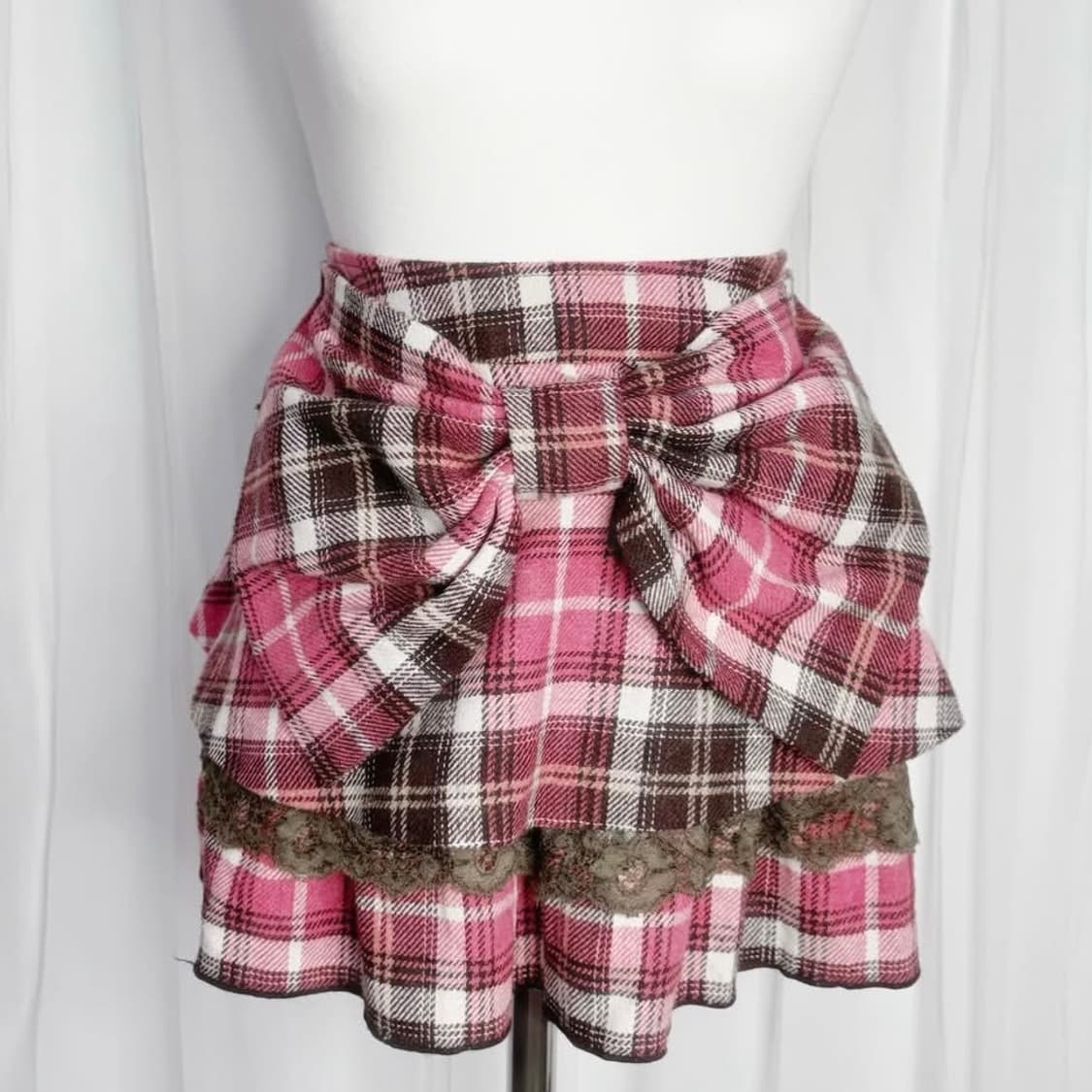 리즈리사 리본체크 프릴 미니스커트 💞LIZLISA 상품이미지3