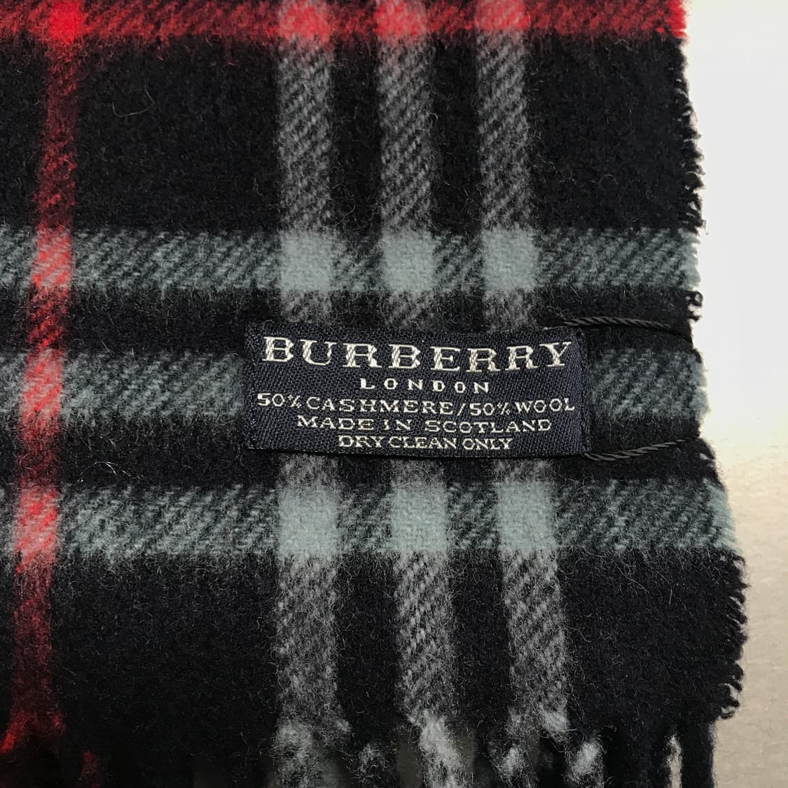 버버리 정품 캐시미어/울 머플러 네이비 상품이미지4