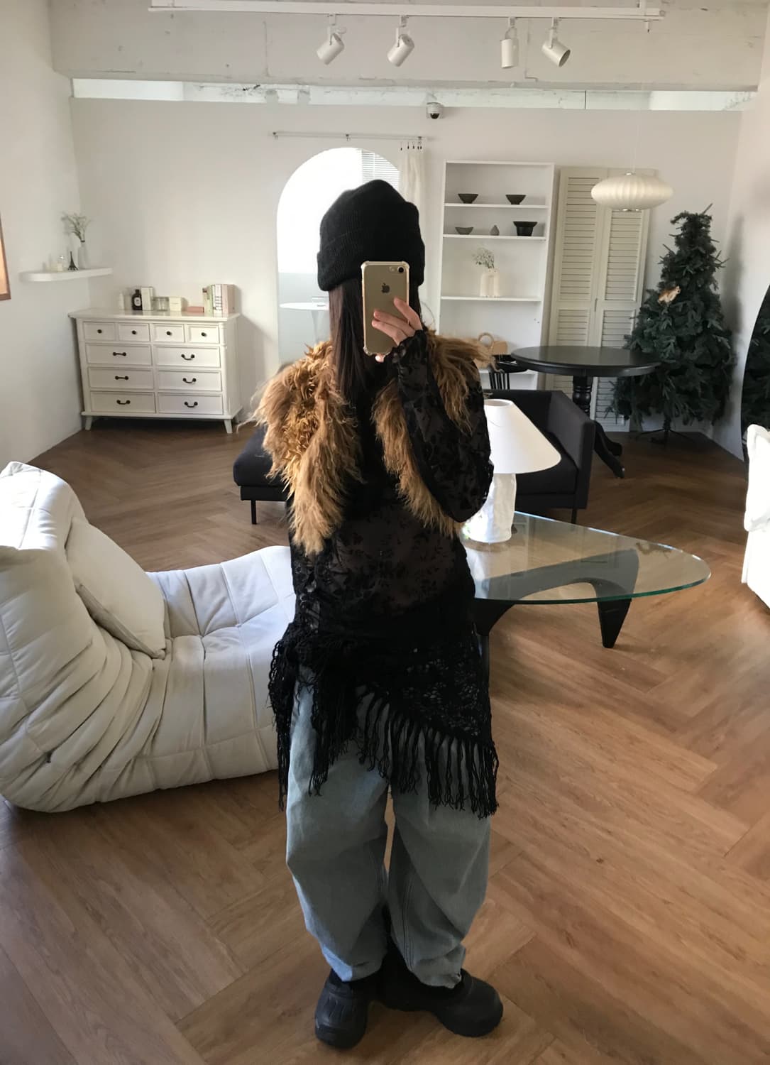  vintage brown fur vest 상품이미지3