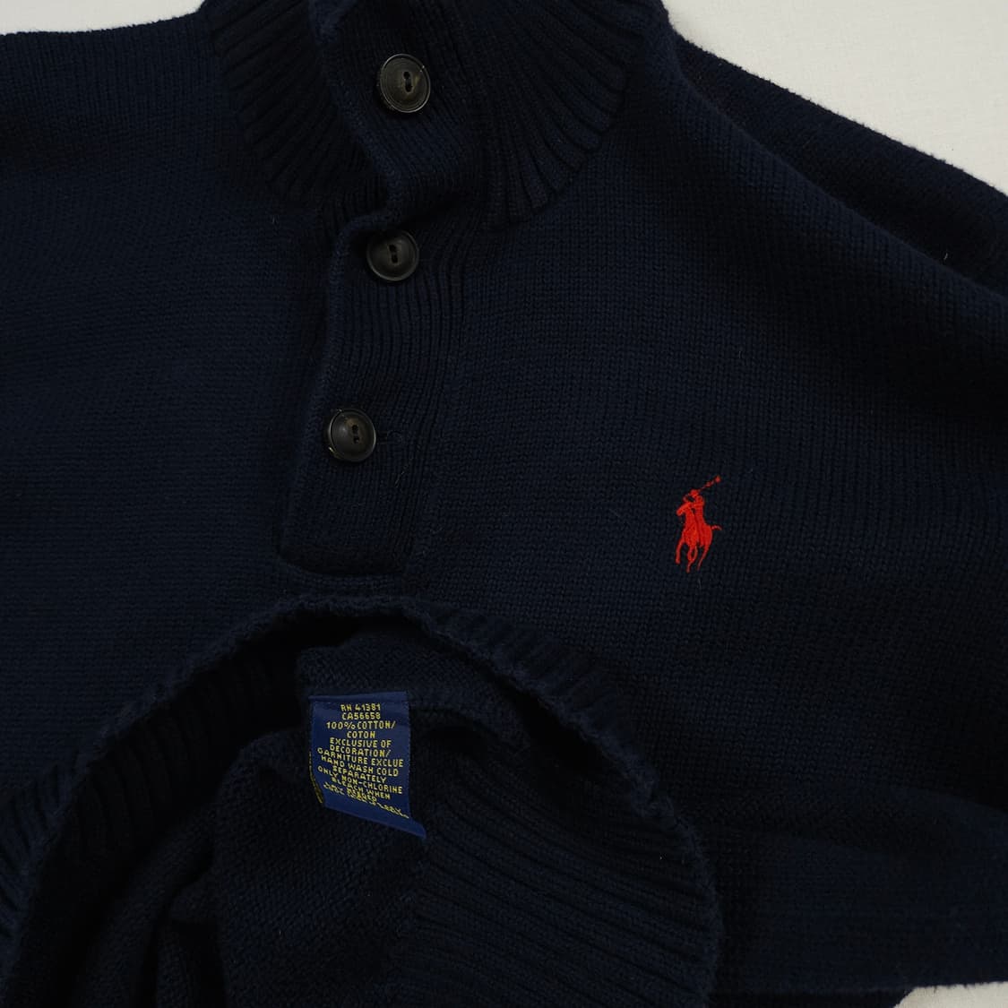 S(90) 폴로 랄프로렌 투버튼 폴라 니트 네이비 상품이미지6