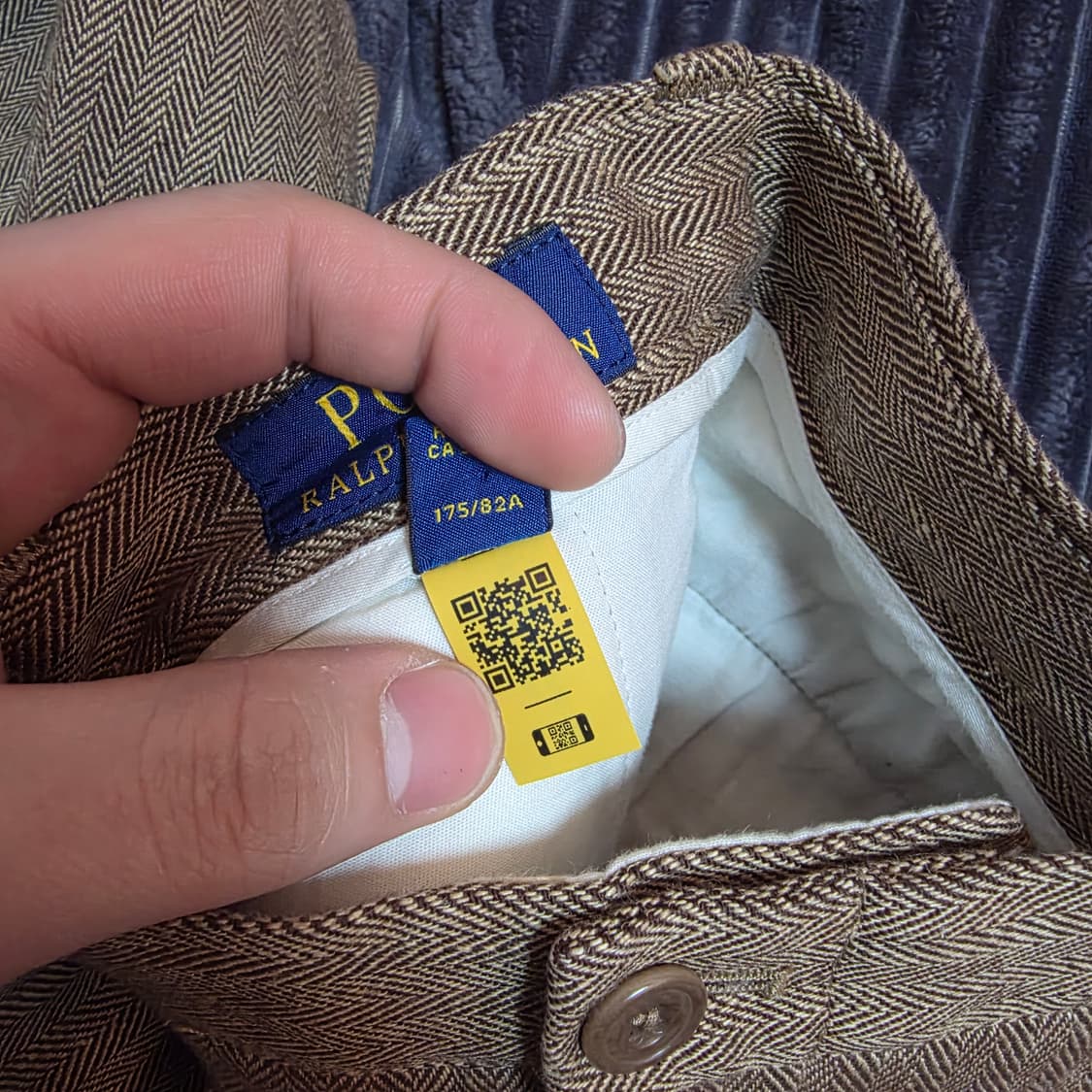 폴로 신형 코튼린넨 헤링본 수트트라우저 브라운 32/32 상품이미지4