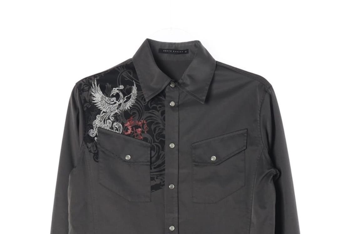 그린바나나 다크그레이 드래곤 자수 웨스턴 셔츠 상품이미지3