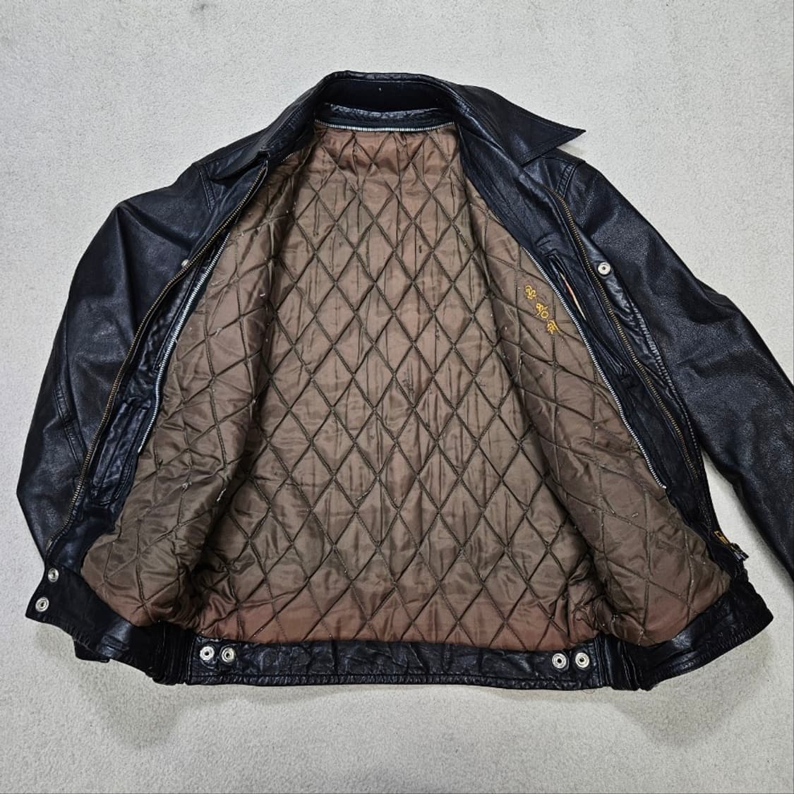 90s 카우하이드 레더 자켓 상품이미지4