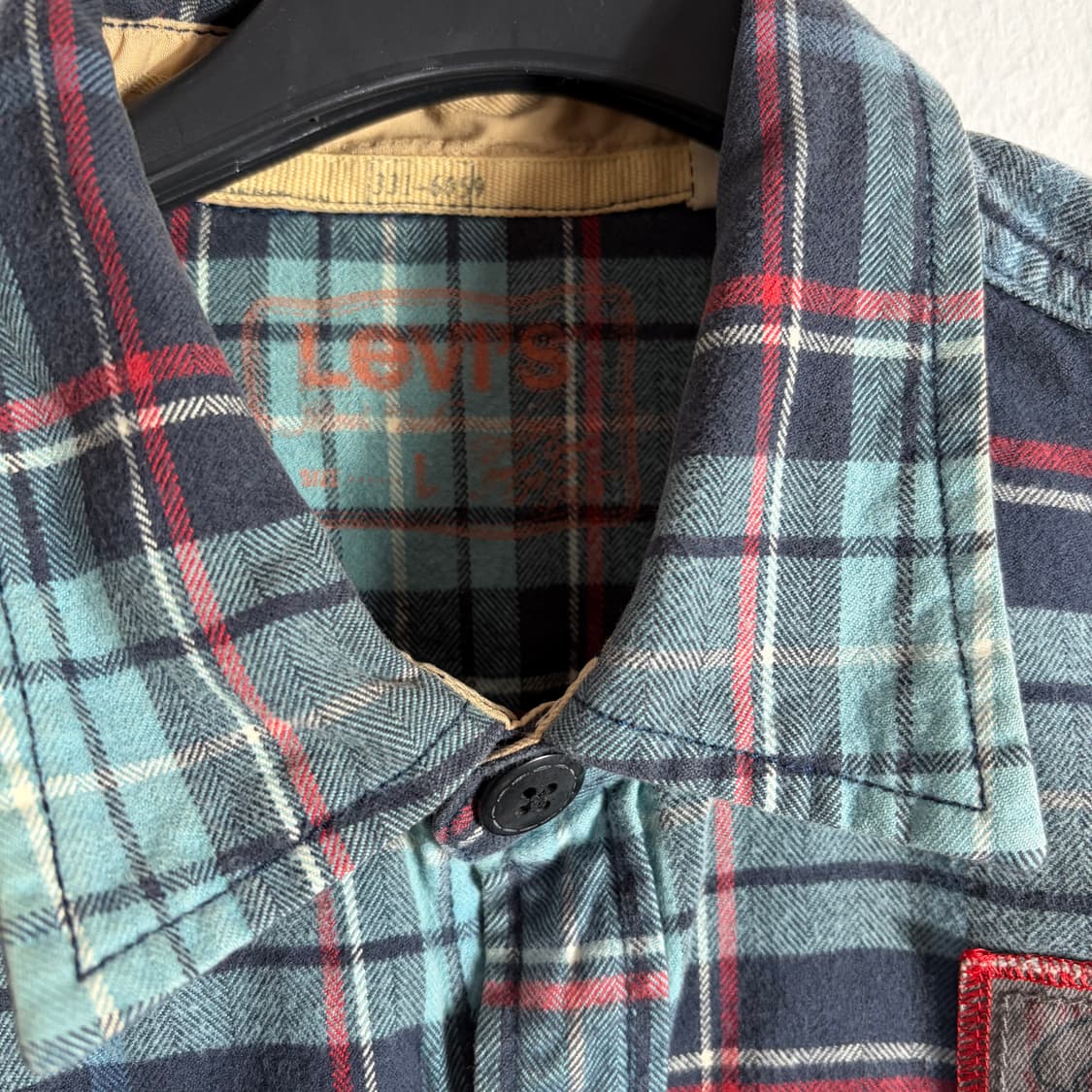 리바이스 체크 셔츠 남방 패치 워크(L) 상품이미지4