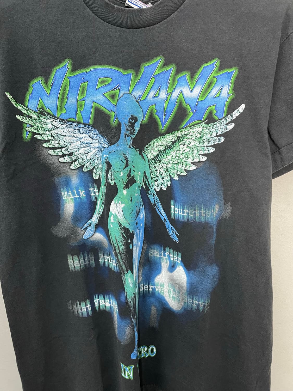 빈티지 너바나 In Utero 아트워크 프린팅 반팔 H2540 상품이미지3