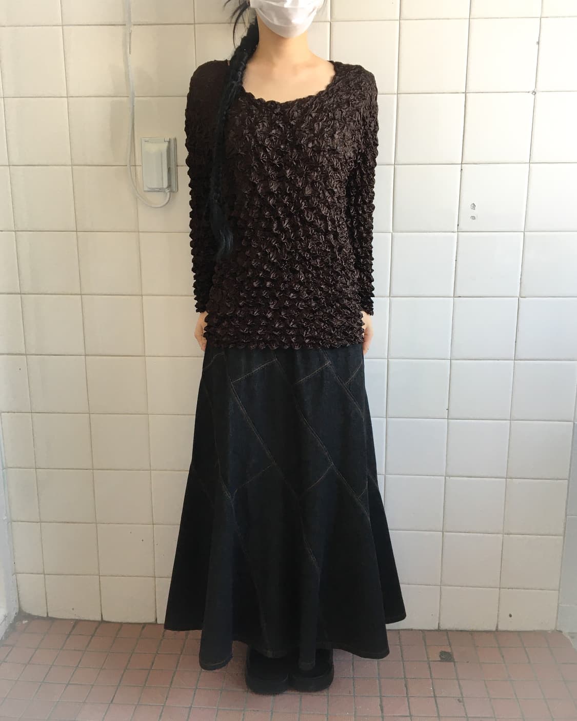 Pleats popcorn top 상품이미지1