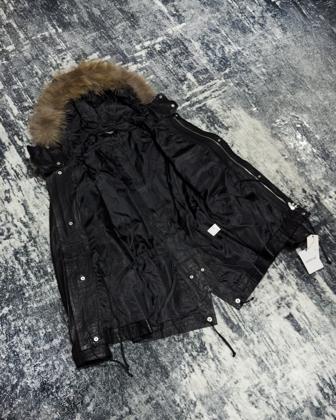 {Unknown} Pig Leather Racoon Fur Parka   상품이미지5