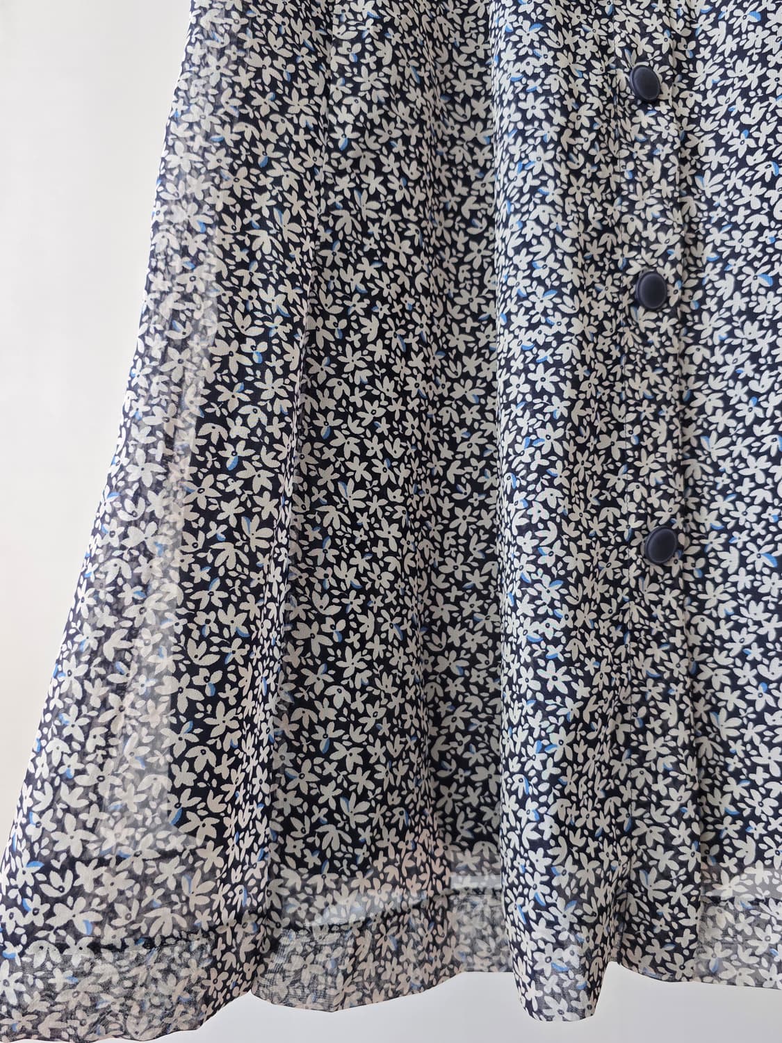 빈티지 네이비 플라워 버튼 스커트 상품이미지8