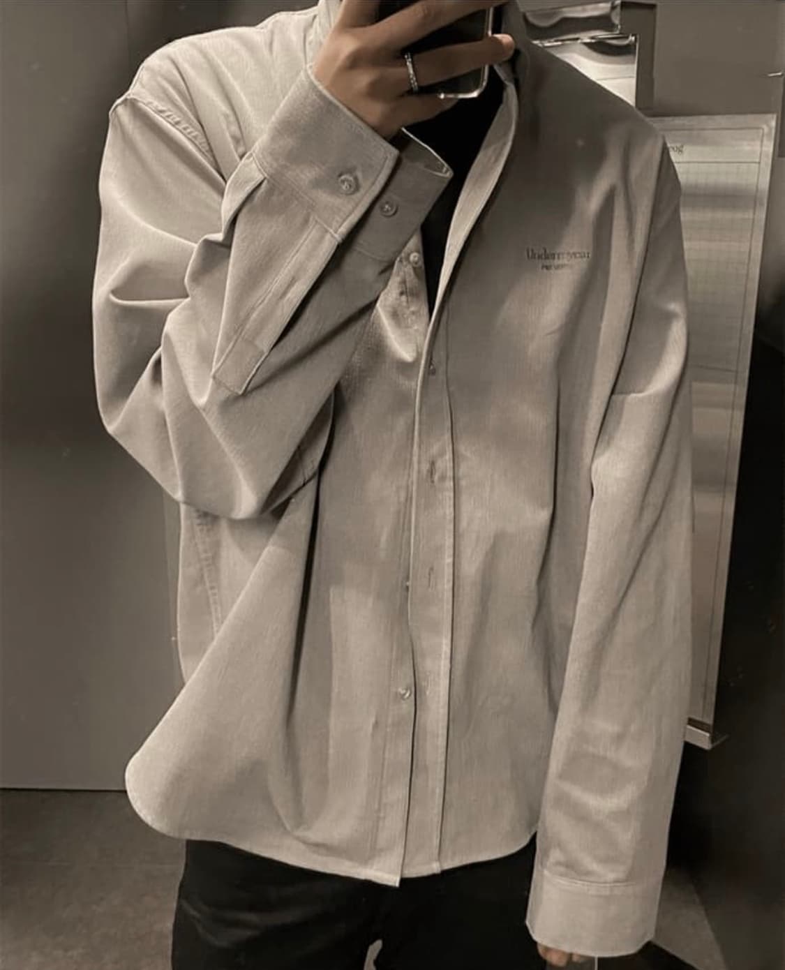 언더마이카 mu.88 코듀로이 셔츠 그레이 2 상품이미지2