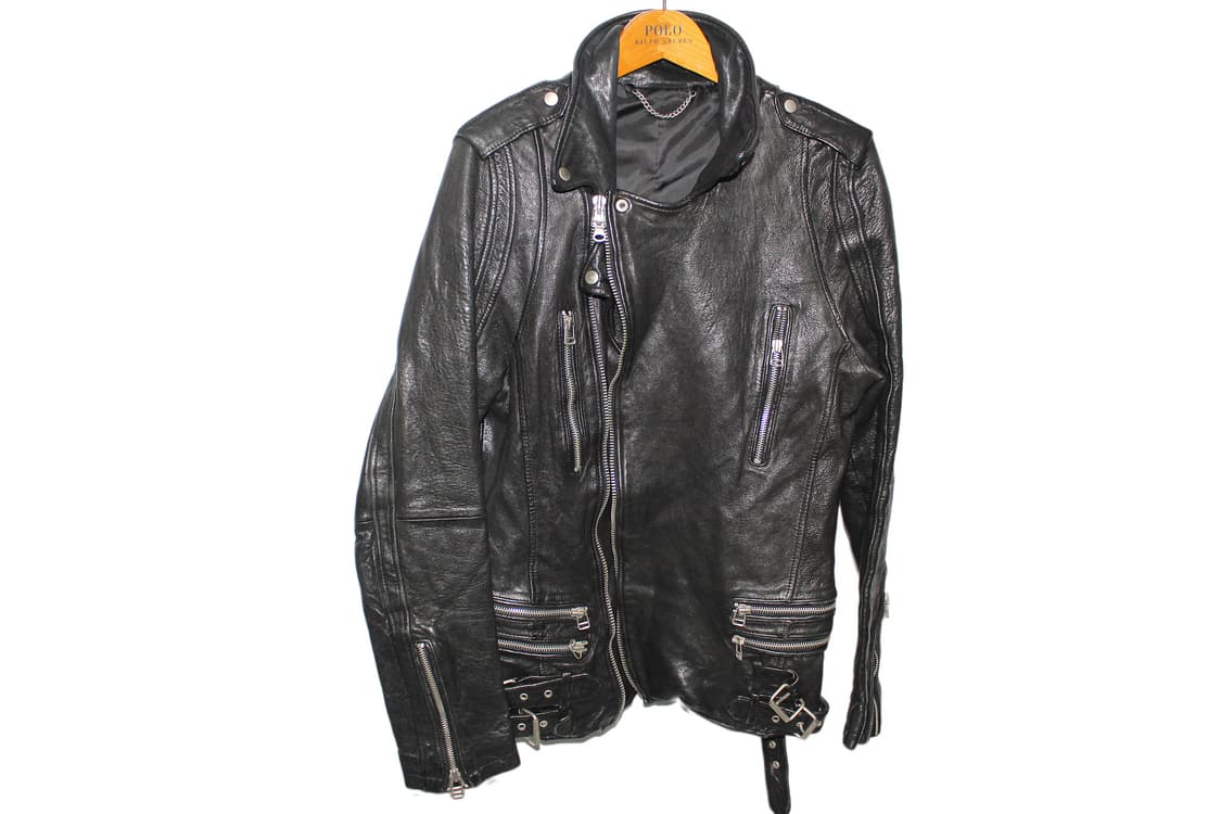 2000s JAPAN 램스킨 레더 바이커 자켓 상품이미지4