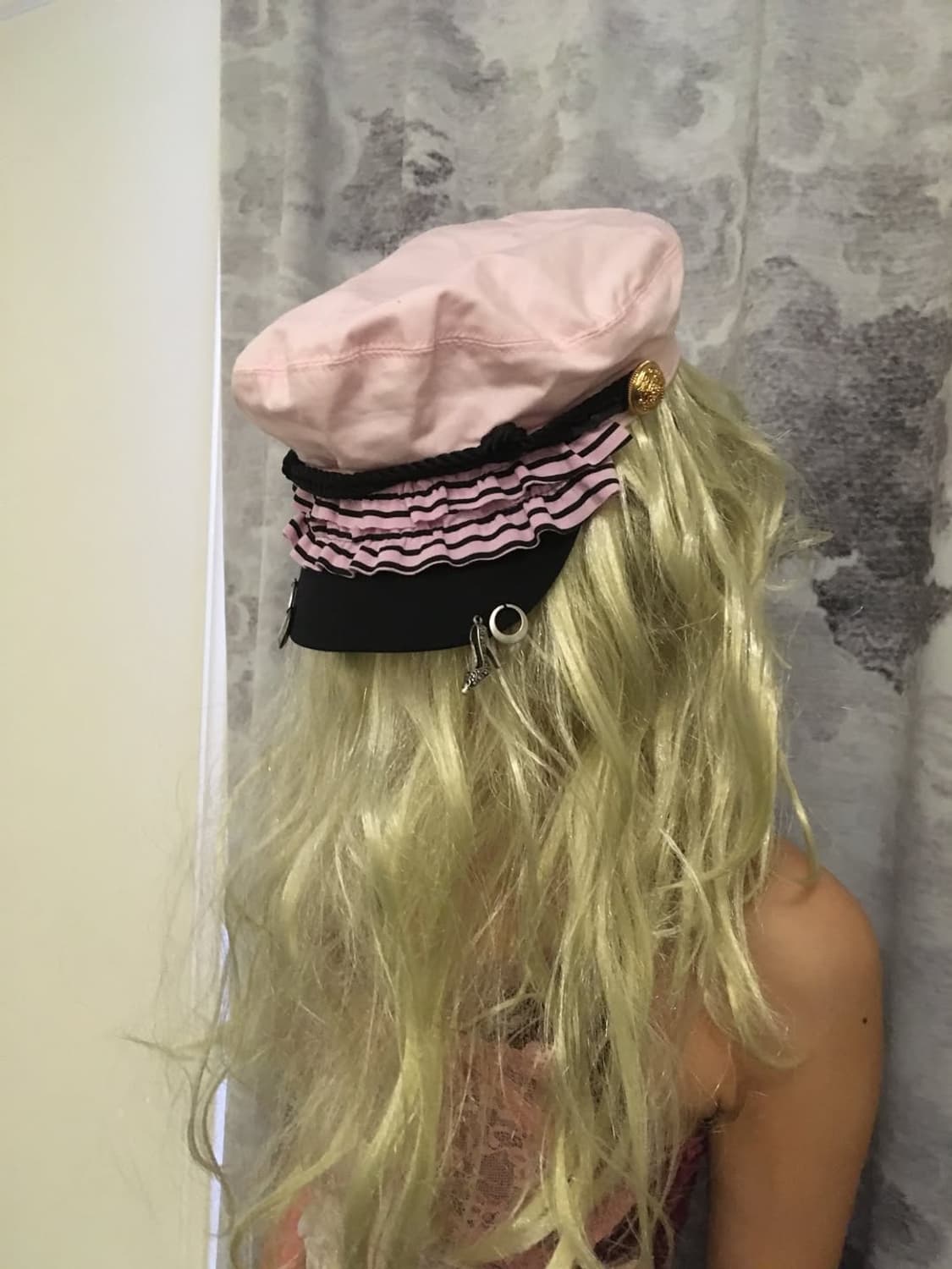 Stripe Ruffle Beret (Pink) 상품이미지4