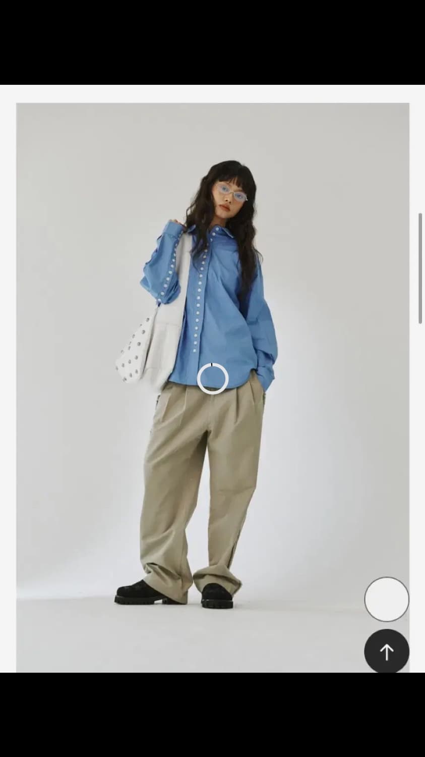 플리즈프로젝트 페이퍼 버튼 셔츠 skyblue free 상품이미지2