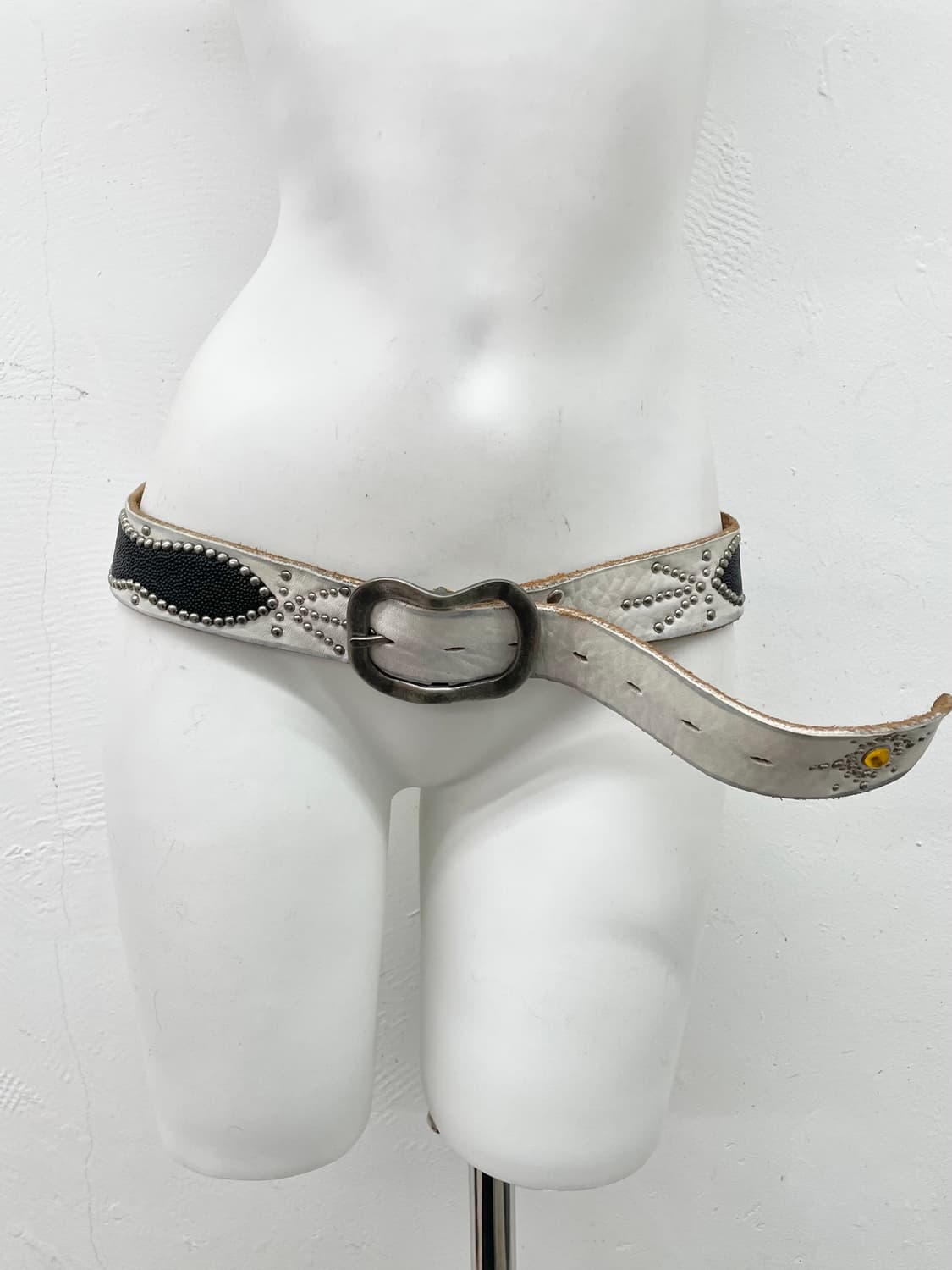 리얼레더 웨스턴 스터드 버클 벨트*레어 상품이미지2