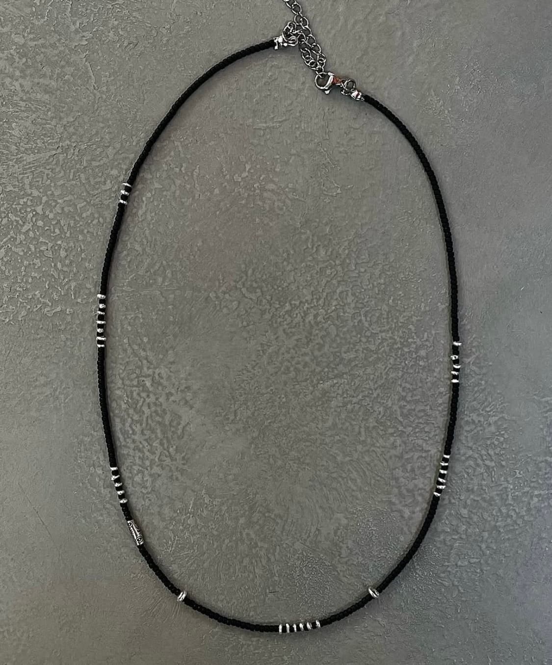 히피 모리 에스닉 핸드메이드 서핑 비즈 실버 목걸이  상품이미지1