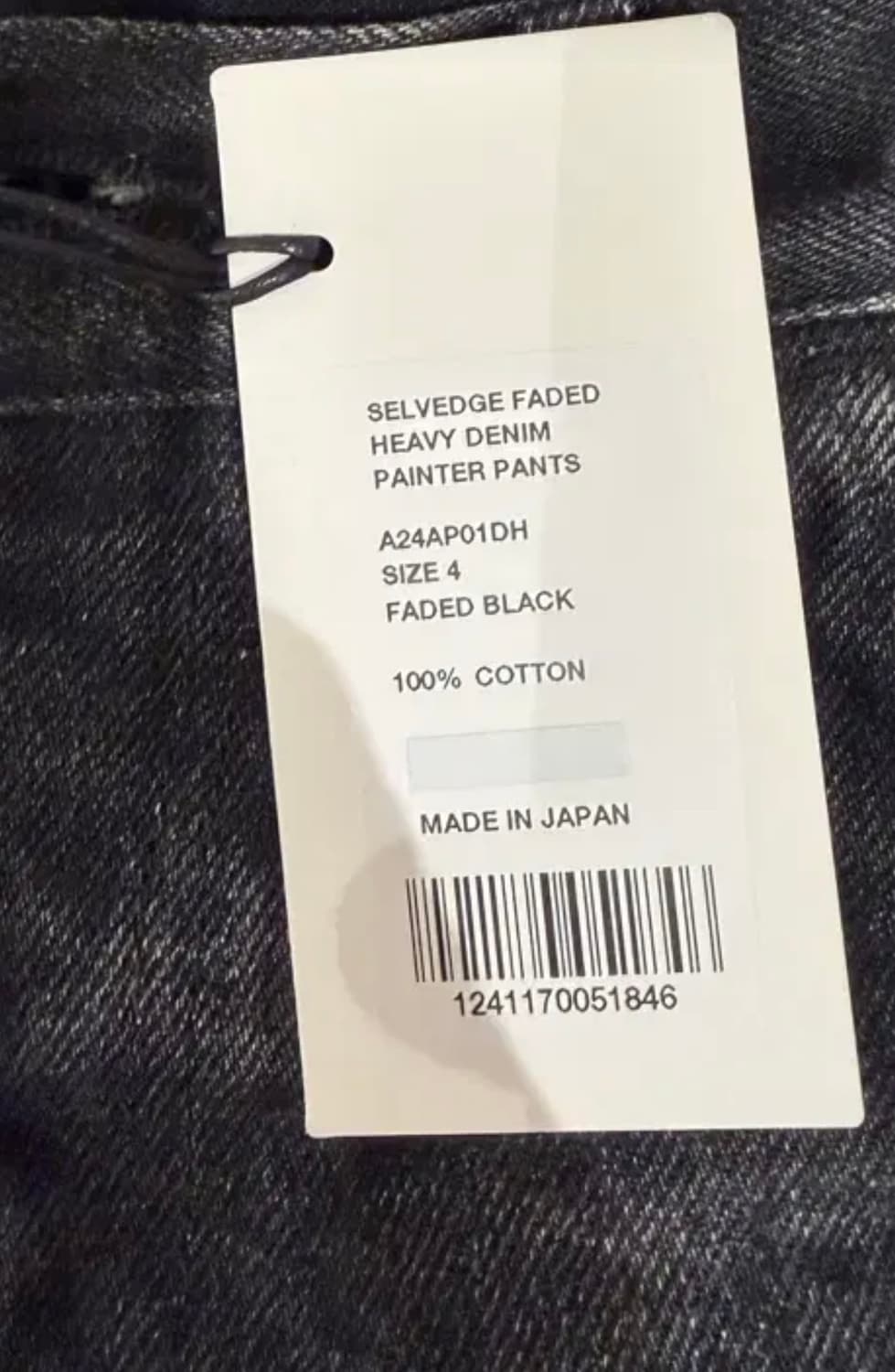 [4] 오라리 24FW 페이디드 헤비 데님 페인터 포켓 팬츠 잉크블랙 상품이미지6