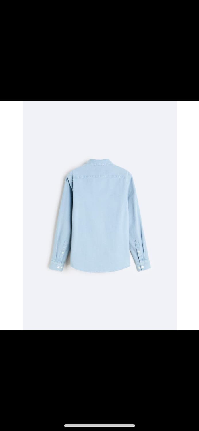 M 자라 워시드 데님 셔츠 Origins 스페셜 컬렉션. 상품이미지3