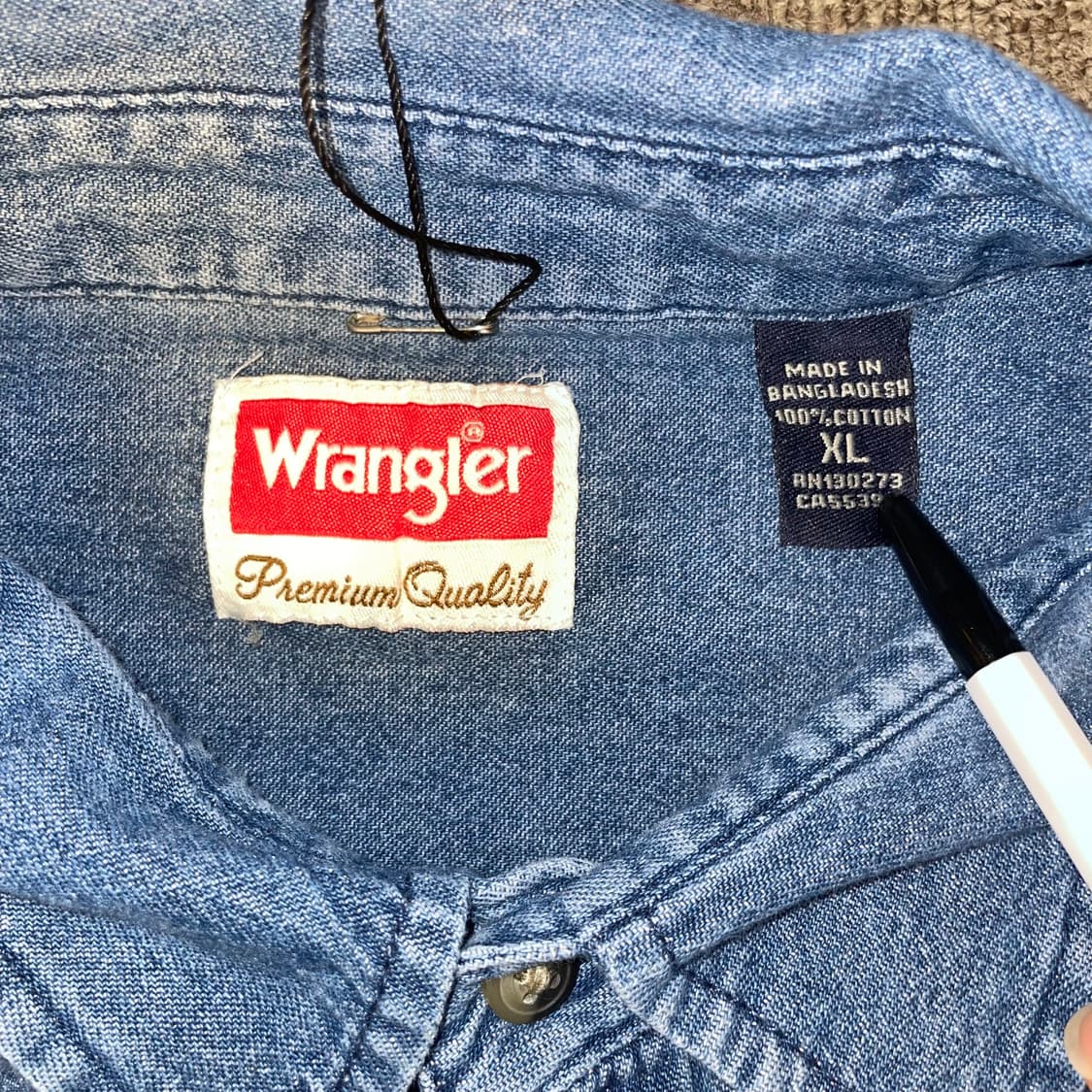  (XL) wrangler 랭글러 데님 셔츠 상품이미지7