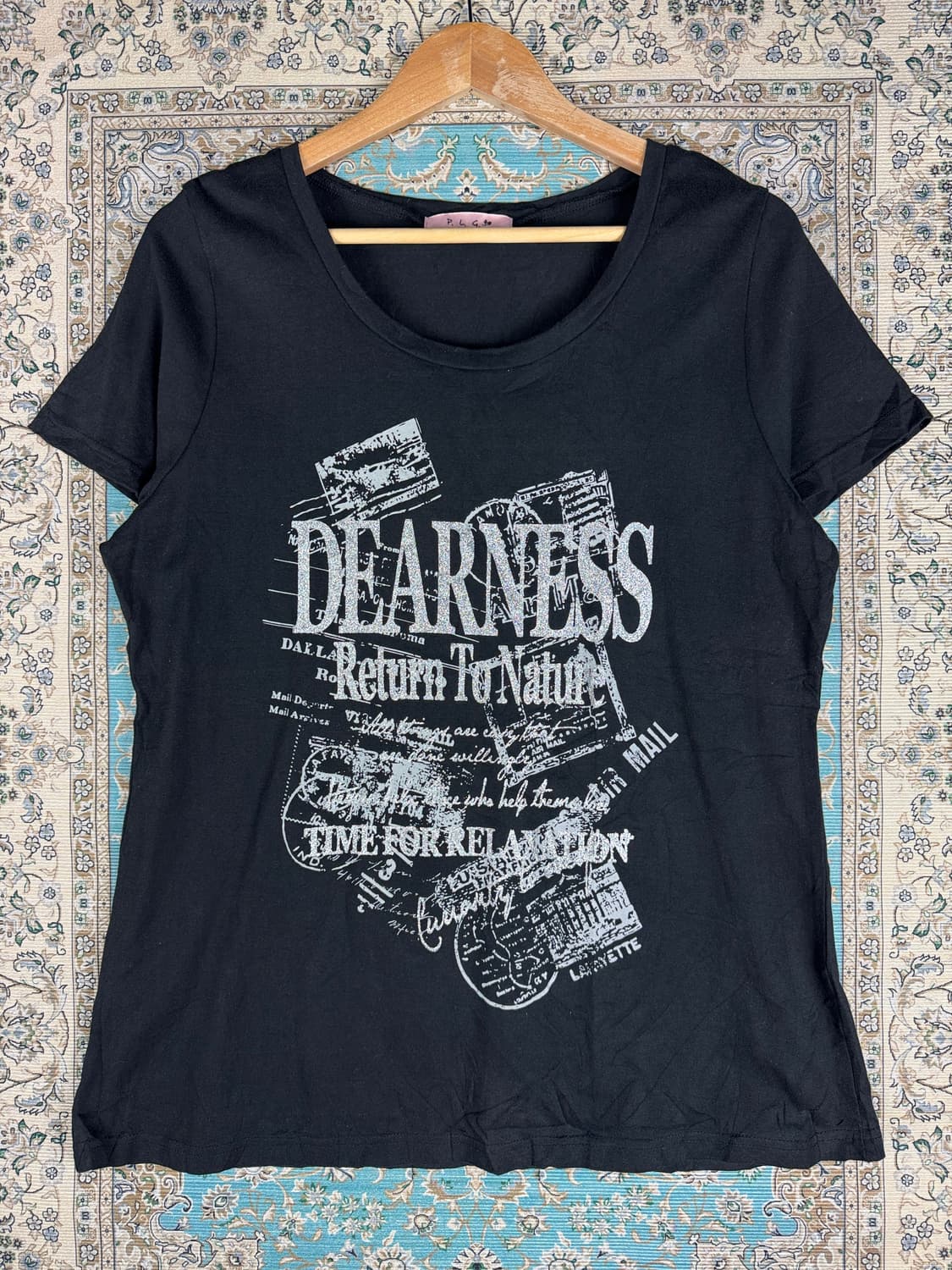 JPN Y2K 글리터 프린팅 티셔츠1604 상품이미지1