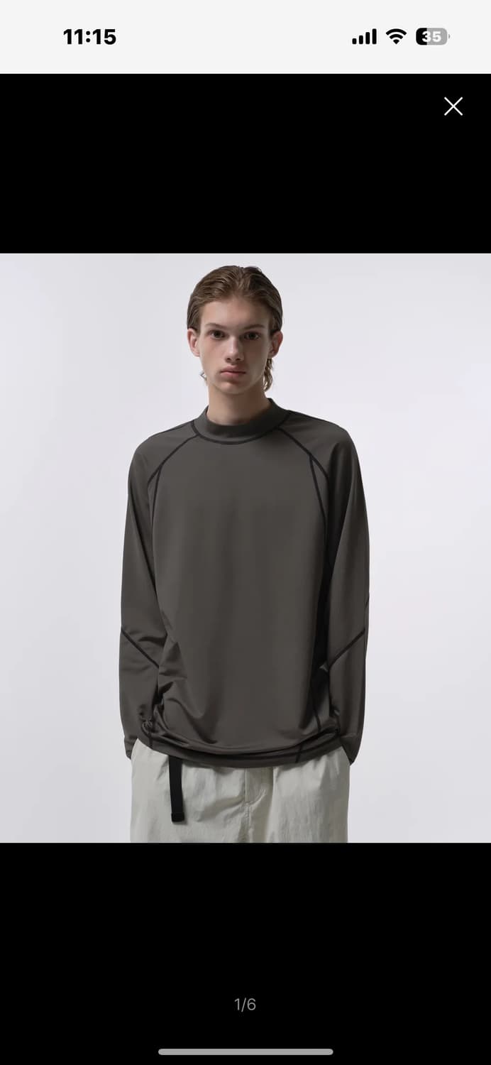 시티레저 모크넥 긴소매 티셔츠 상품이미지1