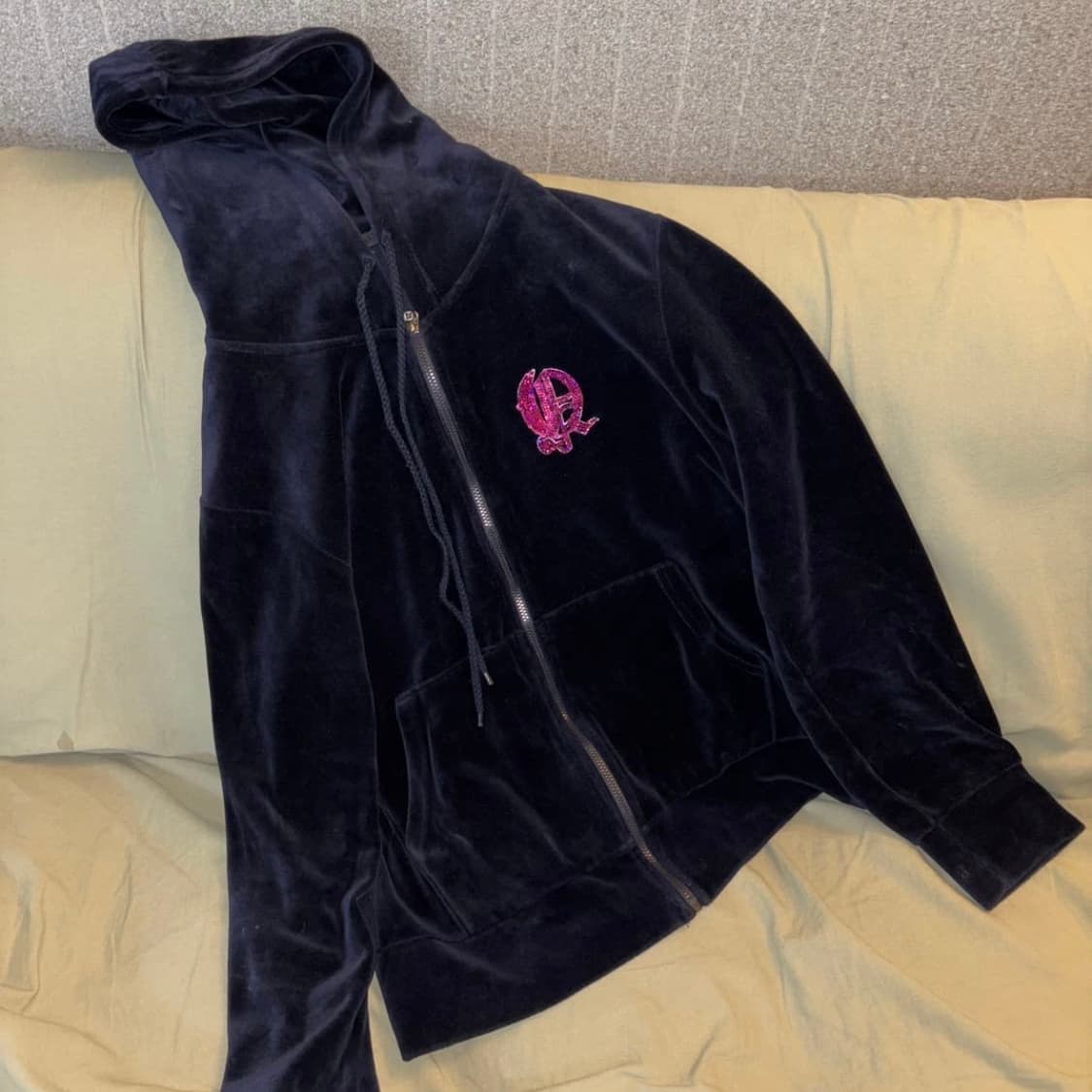 Vintage 빈티지 와투케 갸루 벨벳 집업 상품이미지2