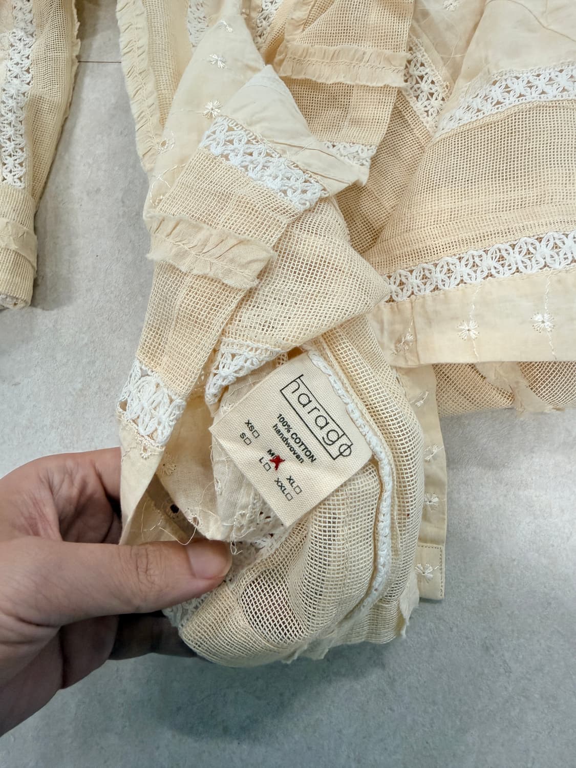 Harago 하라고 레이스 패치 셔츠 M 상품이미지9