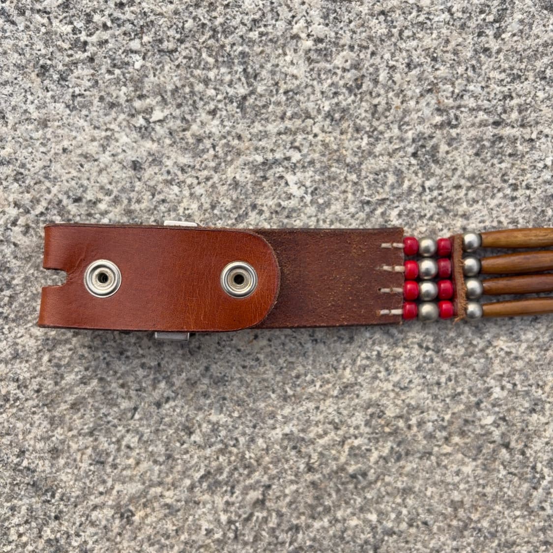 본 모티프 핸드 비즈 웨스턴 레더 벨트  상품이미지8