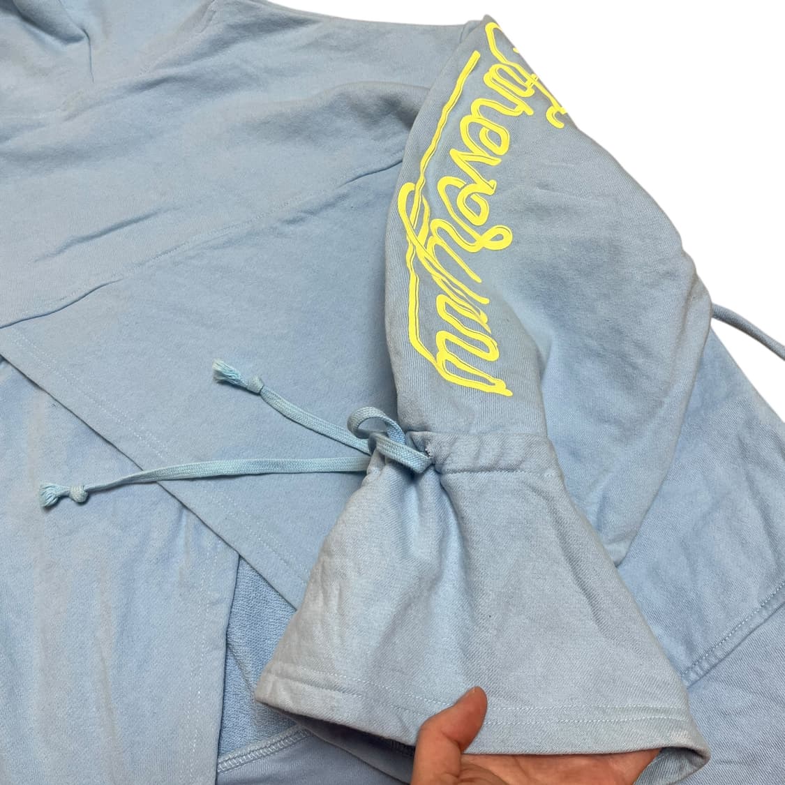 EYEEYE 백슬릿 후드 티셔츠 스카이블류 상품이미지5