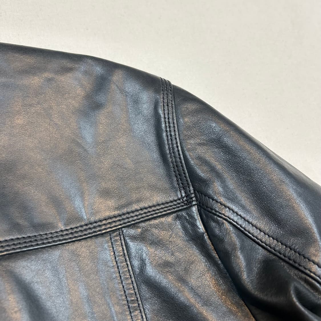 M) NAUTICA 노티카 카프스킨 송아지가죽 봄버 자켓 상품이미지8