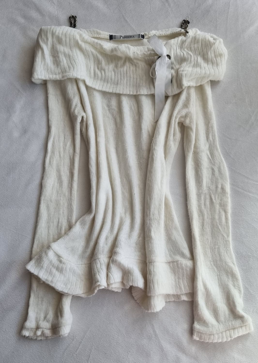 빈티지 갸루 오프숄더 니트 상품이미지1