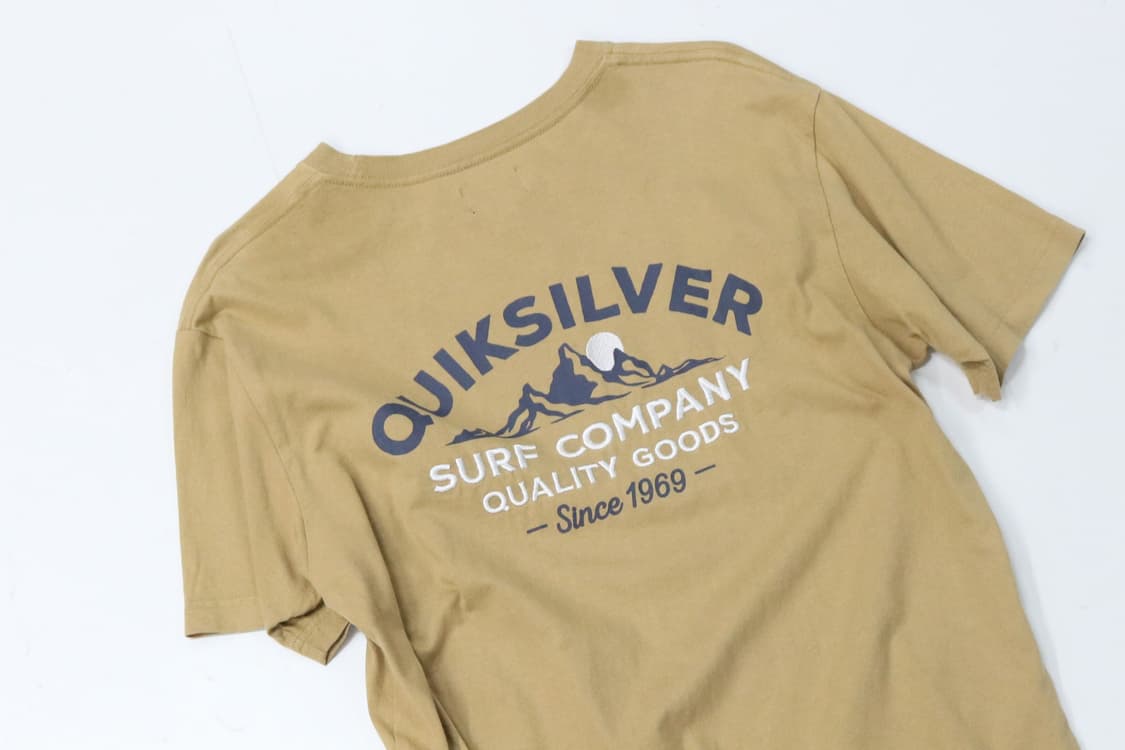 퀵실버 빈티지 백로고 서프 그래픽 베이지 반팔 티셔츠 (M) 상품이미지3