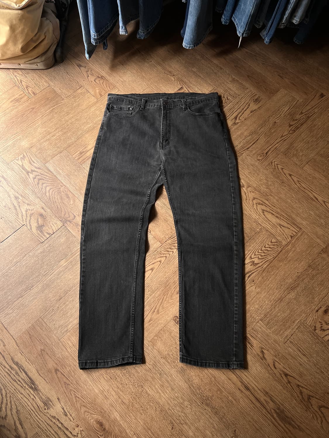 [40]리바이스 505 스트레치 흑청 데님 팬츠 상품이미지2