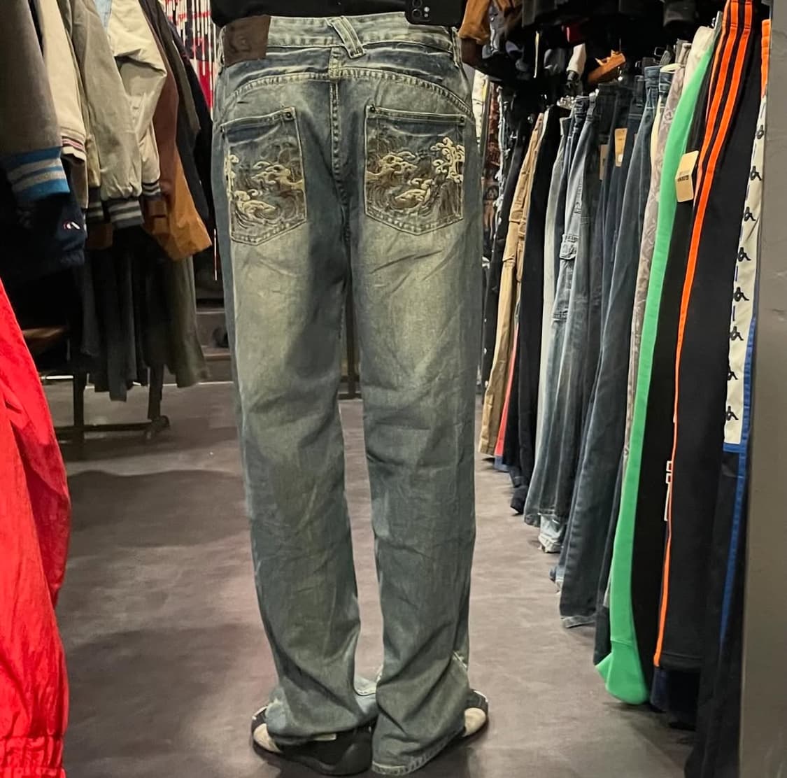 [IM] jean Big Spade jieans 힙합데님 자수 워싱 팬츠 상품이미지4