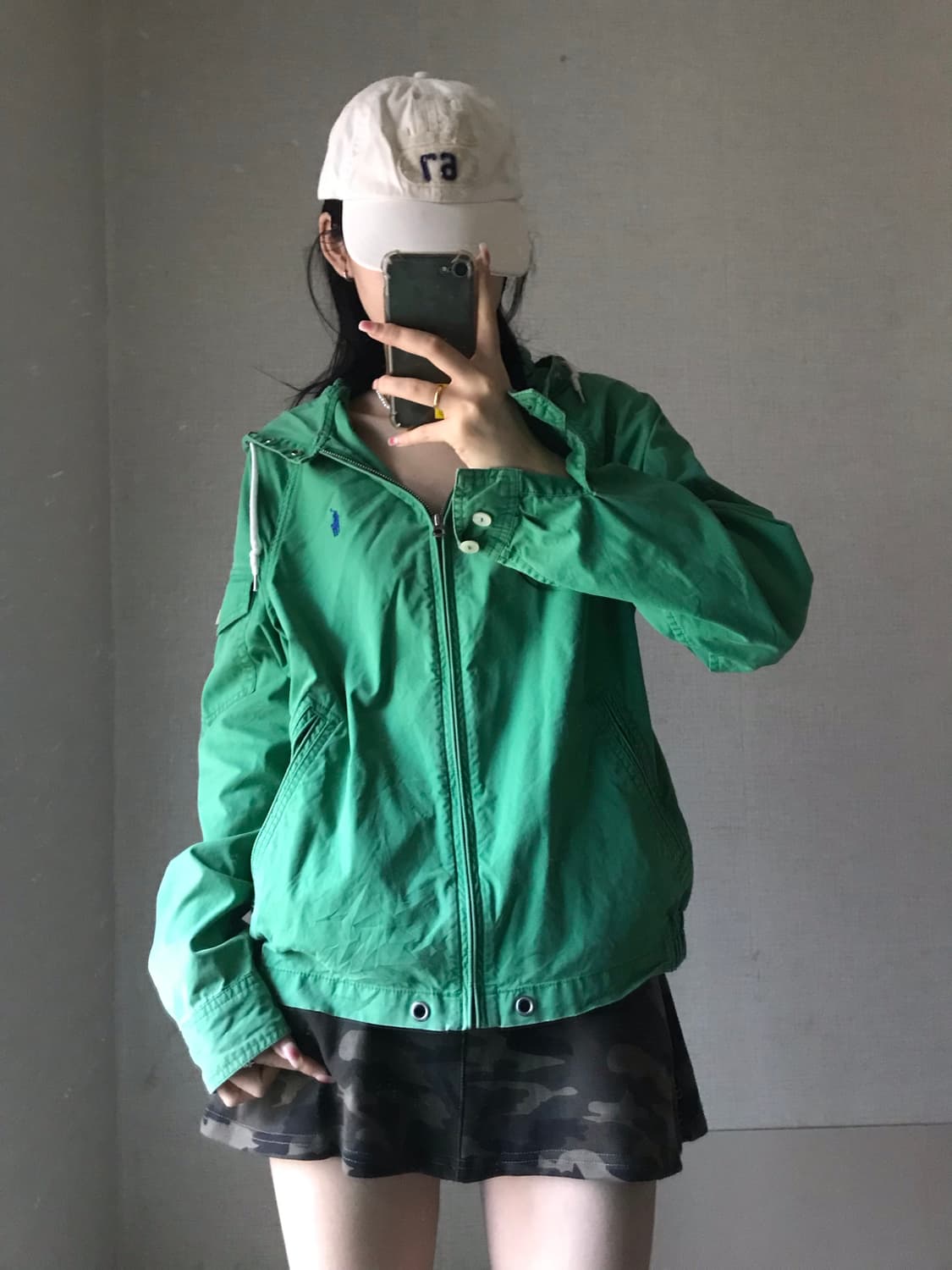 폴로 그린 코튼 후드집업 상품이미지5