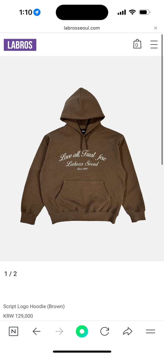 라브로스 후드티 (Script Logo Hoodie) 상품이미지1