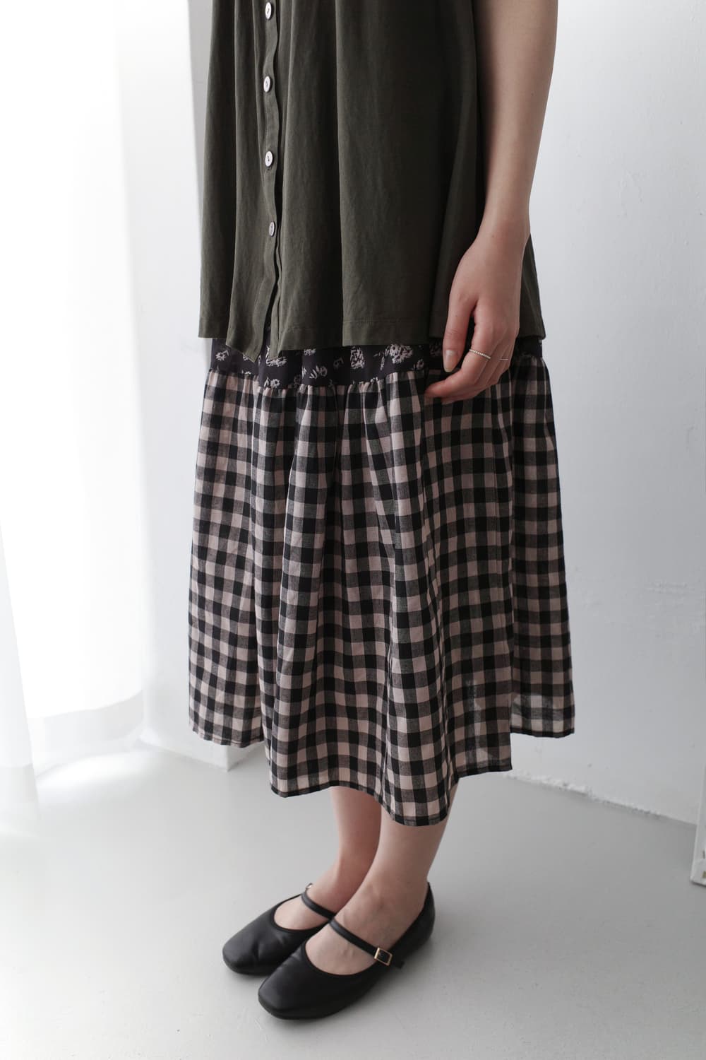 flower check skirt 상품이미지6